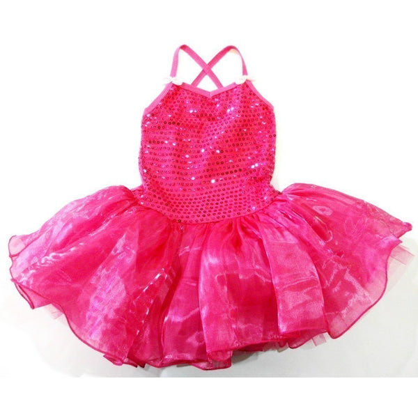 Hot Pink Sequin Organdy Tutu Ballet Dress Girls L - SophiasStyle.com